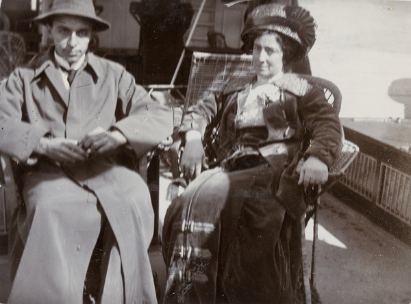 William Hoy with a woman on the deck of a boat