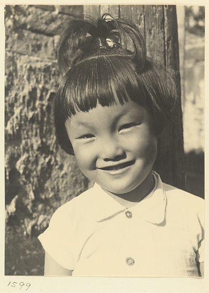 Girl with hair ornament