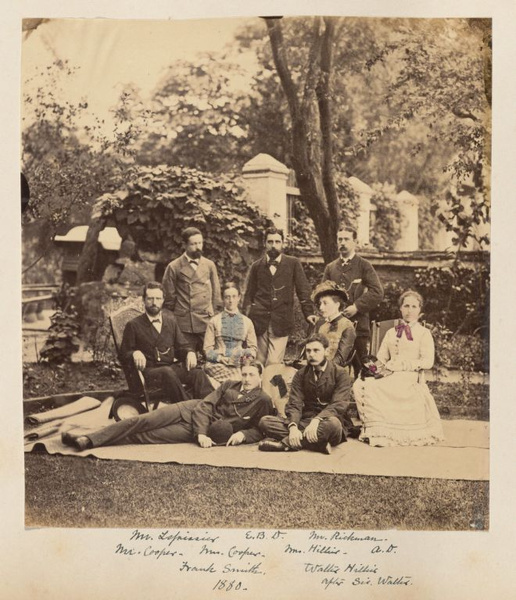Group portrait of foreign service members and their wives, including Edward Bangs and Anna Davis Drew