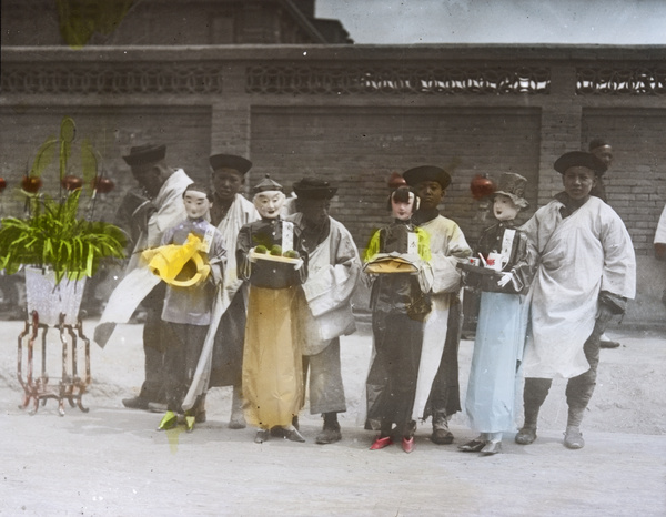 Paper servants at funeral, Tientsin
