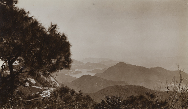 A view of the coast from a mountain, Hong Kong