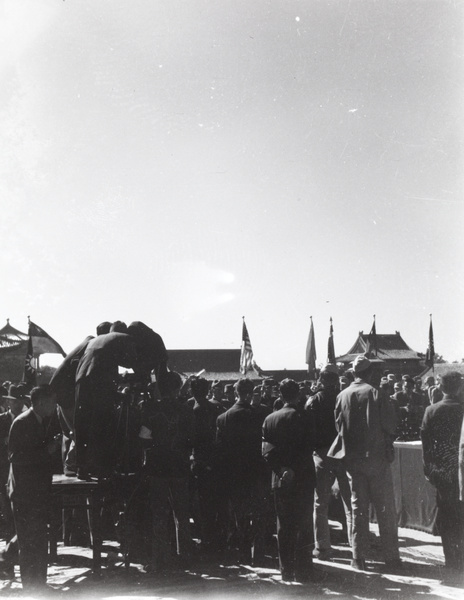 Photographing the Japanese surrender documents, Peking, 10 October 1945