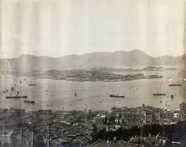 View over Hong Kong and the Victoria Harbour, towards Kowloon