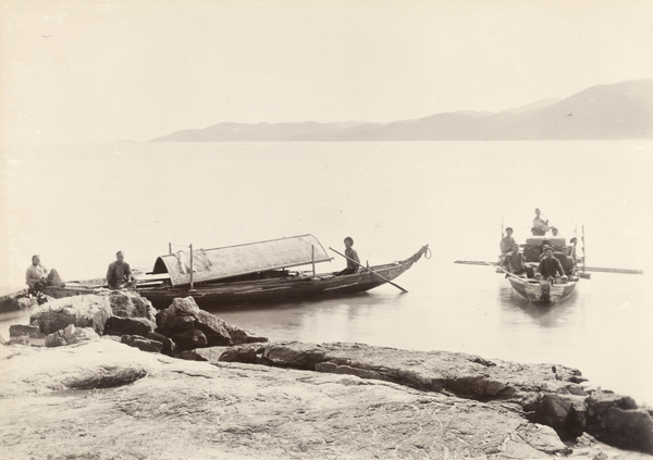 Boats at the mouth of the Yunxiao estuary