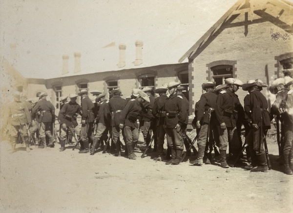 Allied soldiers, Tientsin Railway Station, Tianjin