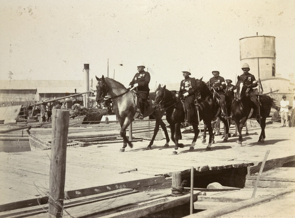 British mounted officers, Tientsin