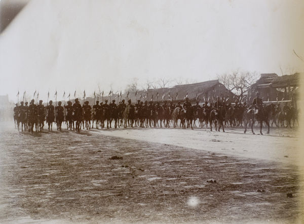 Bengal Lancers at the parade, Peking, 1901