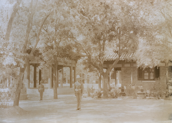 British soldiers on guard at the British Legation, Peking