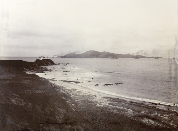 Flagstaff lighthouse, with Liu Kung island in the distance