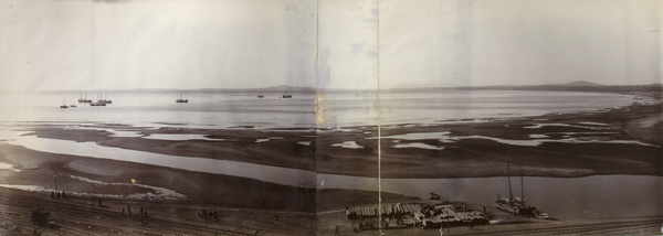 Panorama of harbour and ships, Aberdeen, Hong Kong