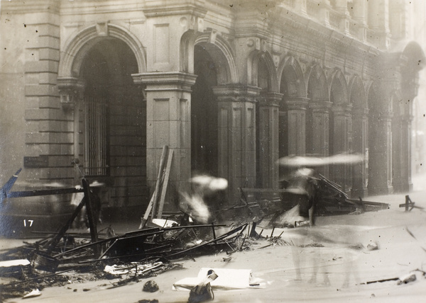Damage caused by the 19th July 1926 rainstorm, Queen’s Road, Central, Hong Kong