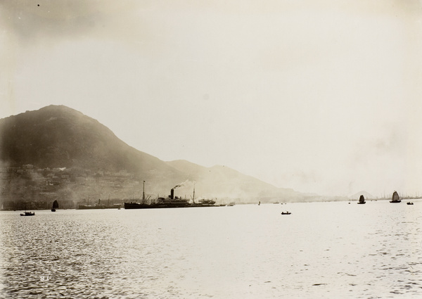 Steamers and junks by victoria Harbour, Hong Kong