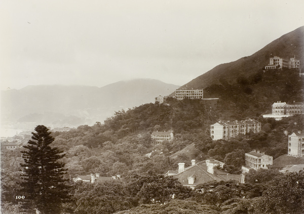 View of buildings on the mid-level of Victoria Peak, Hong Kong