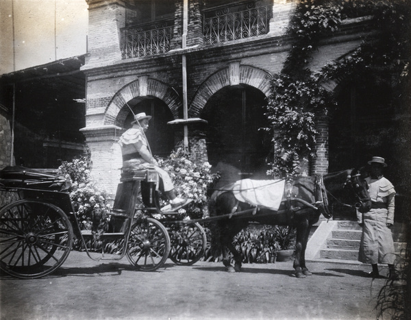 Chinese carriage driver and footman