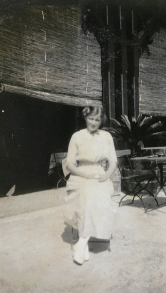 Claude Wallace, sitting by a veranda, Shanghai | Historical Photographs ...