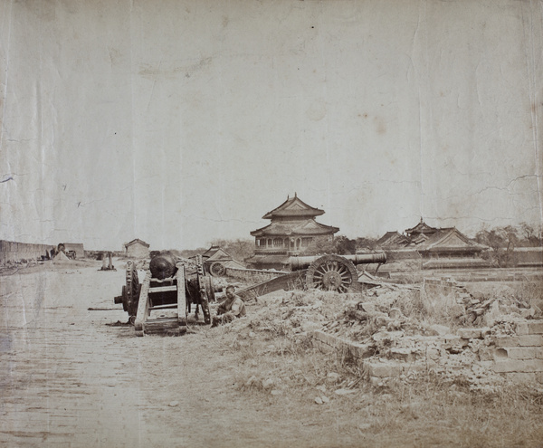 Chinese artillery on Peking city walls