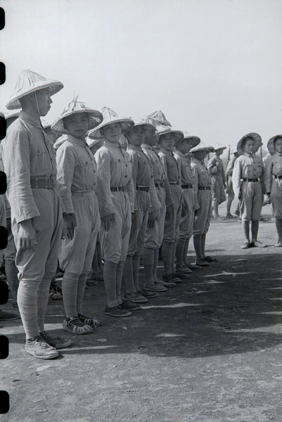Female National Army soldiers, passing out parade