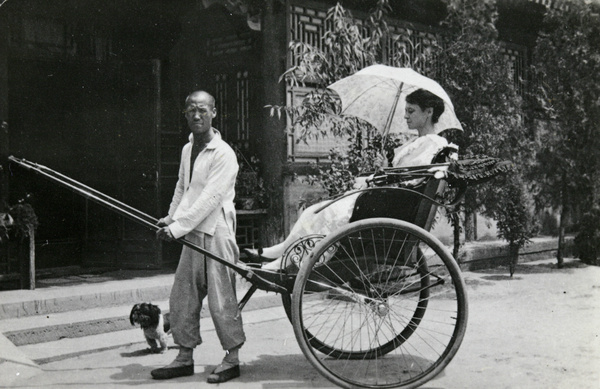 Mrs Louise Ruxton in a rickshaw