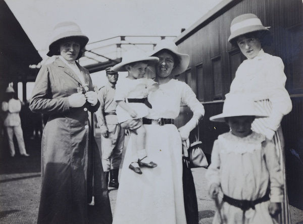 Boyd Cooper family members at a railway station