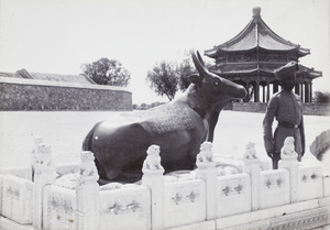 Sikh soldier guarding the Bronze Ox, Summer Palace, Beijing