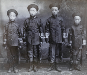 Boys in naval-style uniform, c.1890-1900