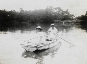 Two women in a rowing boat