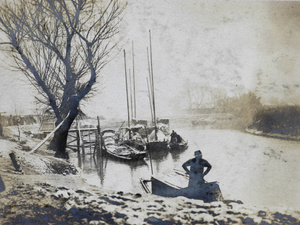 Boats moored, in winter