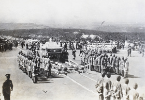 Undertakers lining up next to Sun Yat-sen's Catafalque, 1929
