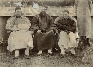 Bishop Banister and two men, in Chinese clothes