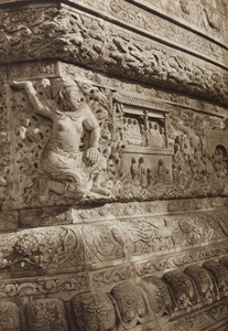 Detail of base of the stupa at the Yellow Temple, Peking