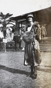 A fashionable woman at the Hankow Race Club (汉口赛马会), Hankow