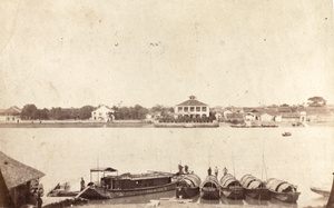 Boats, river and Customs Commissioner's House, Ningbo
