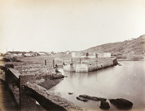 Landing place, harbour, ruined monastery and bridge, Zhapu