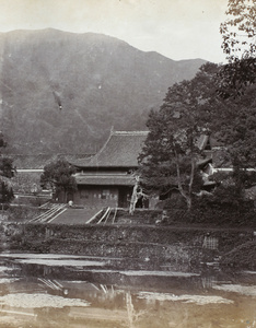 A temple by a pond, Putuoshan (Mount Putuo)