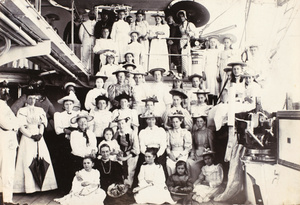 Women on board H.M.S. Aeolus, Chefoo, 1895