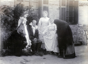 Cast members of 'Beauty and the Beast', Yantai, 1899