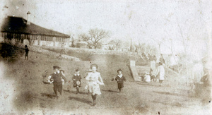 Egg and spoon race at 'Hillside', Chefoo, Easter 1902