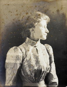 Muriel Carrall in her best green silk blouse, 1900