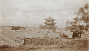 Small pagoda and houses, Chaotung