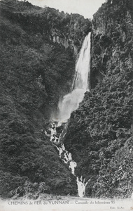 Waterfall near the railway line, Yunnan