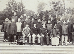 Possibly a group photo of Chinese and British policemen, Hong Kong