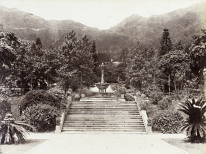 Steps in front of the fountain in Hong Kong Zoological and Botanical Gardens, Hong Kong