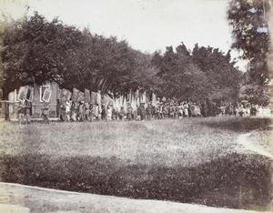 Procession of Chinese soldiers with 'imperial orders' (欽命), possibly Canton