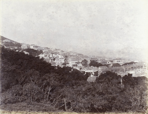 View of Hong Kong from Government House, showing Victoria Prison, Hong Kong