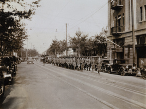 Armoured Car Company, Shanghai Volunteer Corps route march, 1930