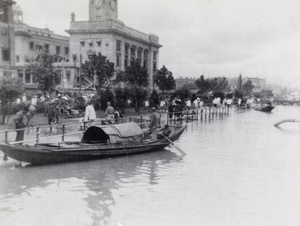 Sampans by Hankou bund during 1931 floods, Wuhan