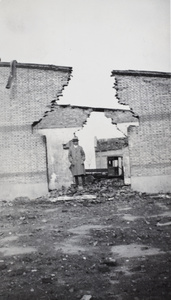 Bomb damage at Hongqiao aerodrome, Shanghai, 1932