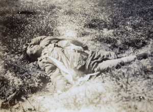 The dead body of a man, Shanghai, 1932