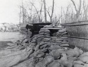 Abandoned sandbagged redoubt, Zhabei, Shanghai, 1932