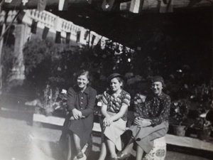 Three women, near Shanghai Rowing Club